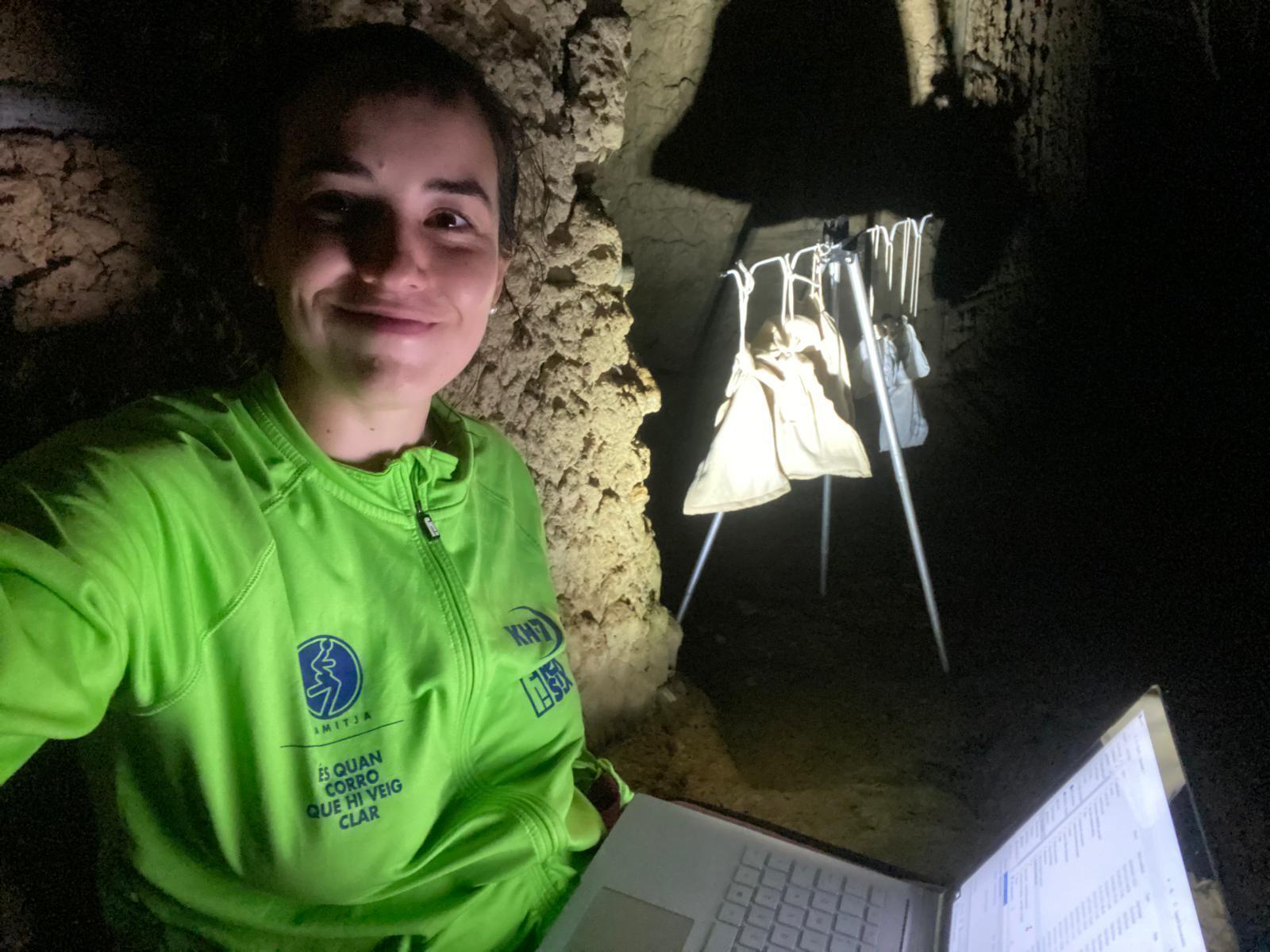 Cecilia Montauban catching bats in Ghana while writing a Bat Conservation International student scholarship application Ghana in October 2021