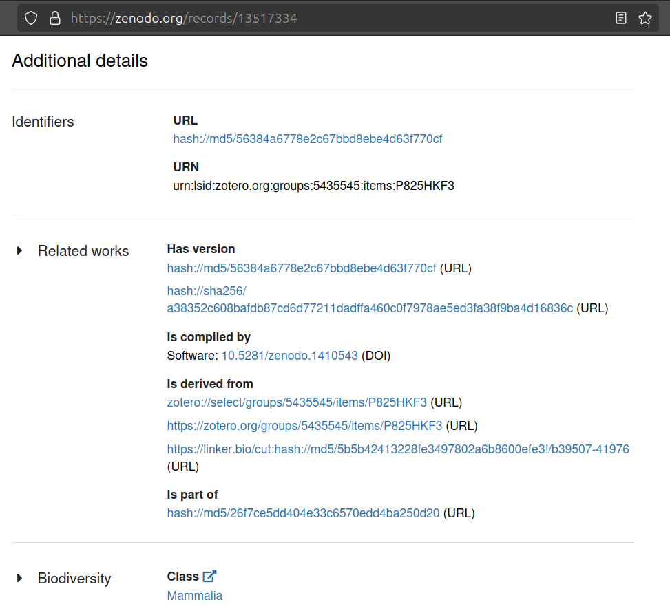 Identifiers associated with Digital Copy of Anderson 1912 as seen at https://zenodo.org/records/13517334 on 2024-10-22
