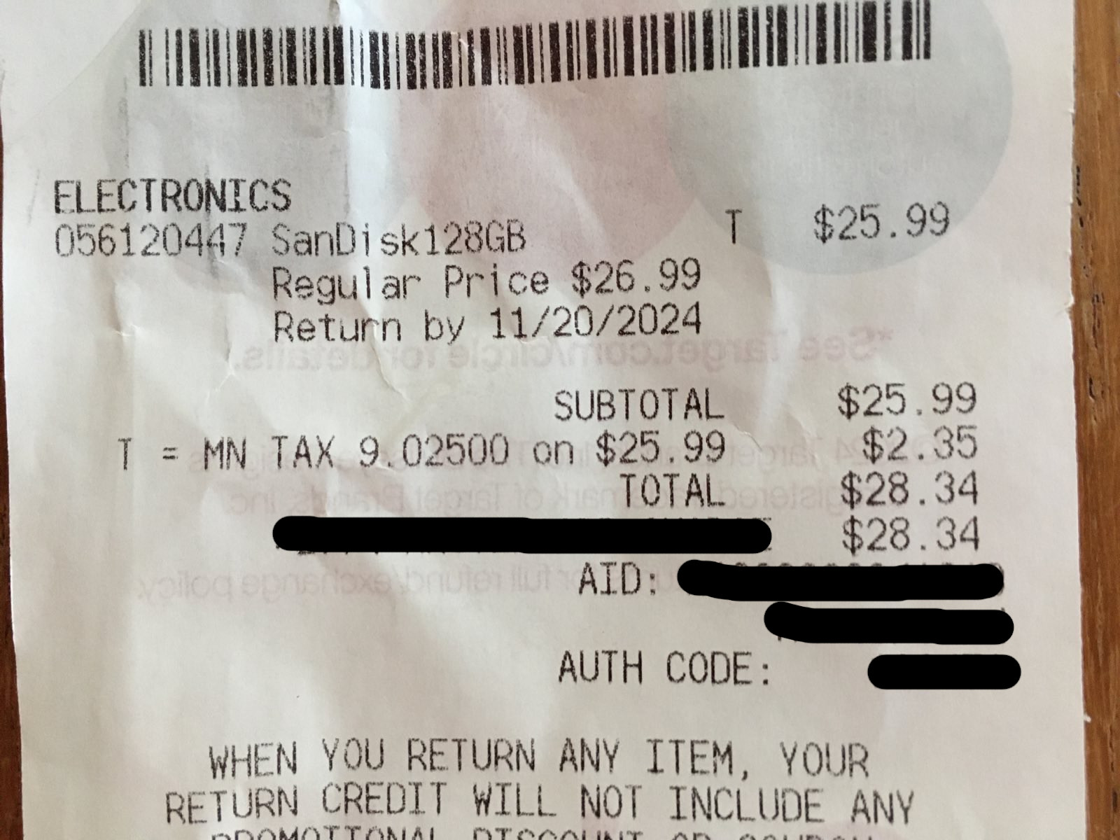 Jorrit bought a 128GB SD Card for ~$25 USD at the Target on 2500 E Lake St, Minneapolis, Minnesota before NASBR 2024